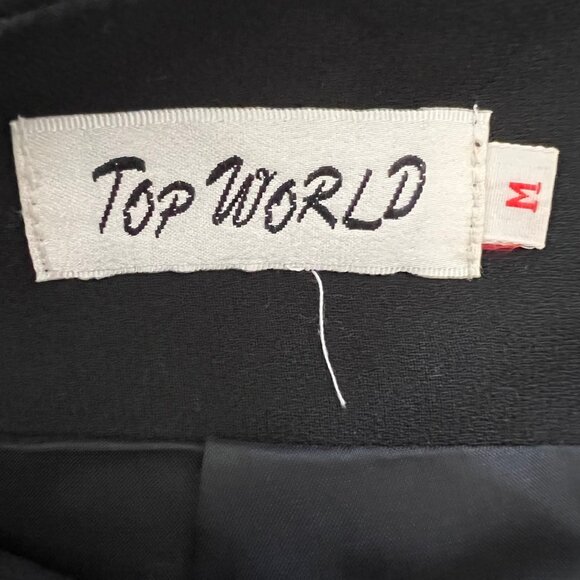 Top World Size M Black Gold-Tone Chain-Link Embellished Front Slit Maxi Skirt - Picture 8 of 8